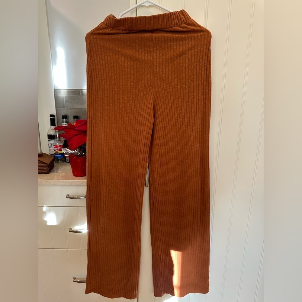 Nasty Gal Rust Ribbed Pants - Picture 2 of 6